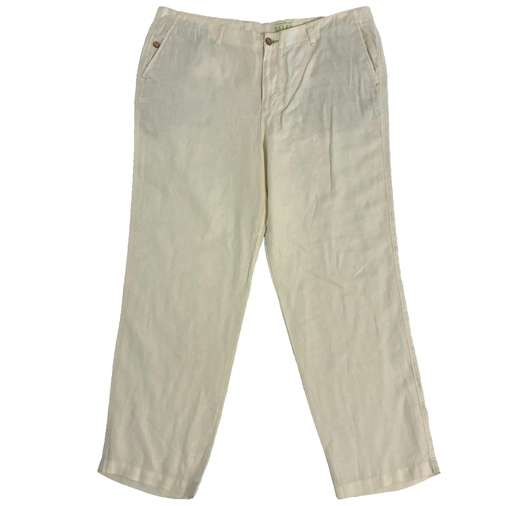 Tommy Bahama Relax Linen Pants Mens 42x32 Lightweight Tropical Travel Resort